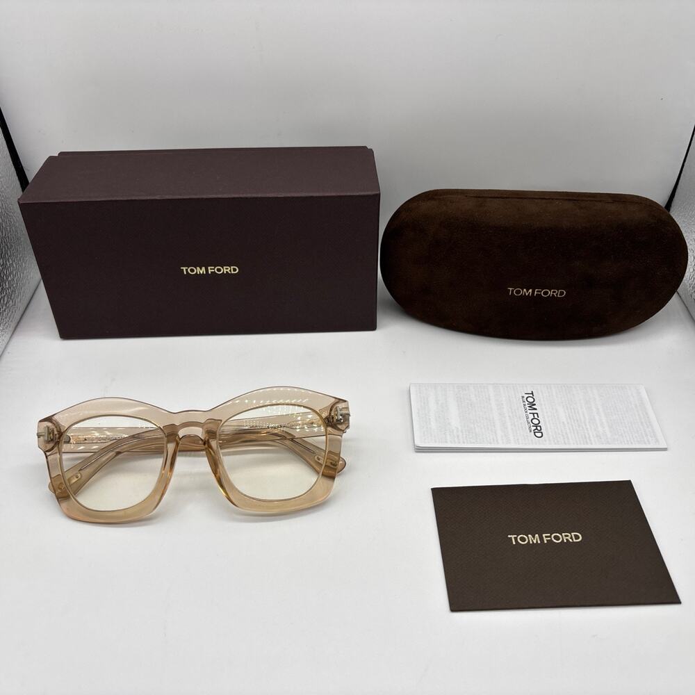 Tom Ford Greta TF431 074 Transparent Pink Beige Eyeglasses Frame With Case